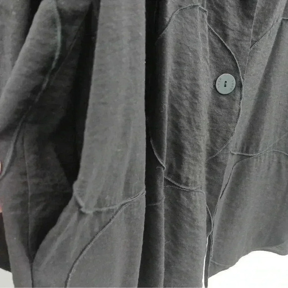 Redwood Court | Black Silk 3/4 Sleeves Button Down Blazer Size 6 NWT - Picture 5 of 6